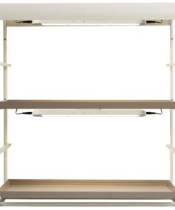 Vego Garden 2 Tier Tabletop Metal Corner Plant Stand with Full Spectrum LED Grow Light