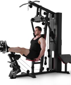Mikolo Home Gym Workout Station with 150 lb Weight Stack Full Body Strength Training Machine