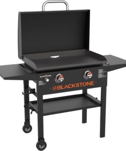 BLACKSTONE 1883 28 in Griddle with Protective Hood and Side Shelves Black