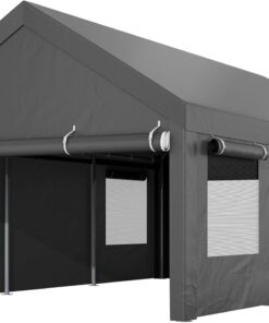 Shintenchi 12x20 ft Heavy Duty Carport Portable Garage with Removable Door and Window