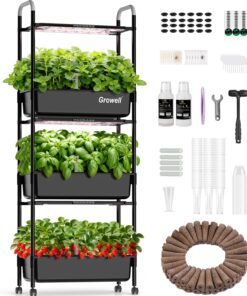 Growell Hydroponics 81 Pod Vertical Indoor Garden System with LED Light and Water Pump