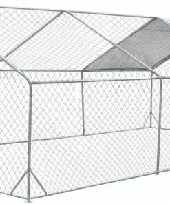 HOOYEAH Large Metal Chicken Run Walk In Coop with Waterproof UV Cover 19.6 x 9.8 x 6.4 ft
