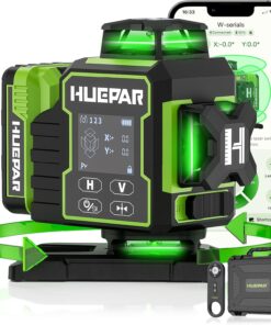 Huepar W04CG 4x360° Bluetooth Laser Level with Electric Rotating Base and LCD