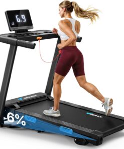 MERACH Incline Treadmill 6 to 15 Percent Incline 300 lb Capacity Folding with App