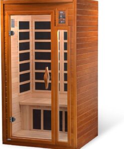 DYNAMIC SAUNAS Barcelona 1 2 Person Low EMF FAR Infrared Sauna with Red Light and Bluetooth