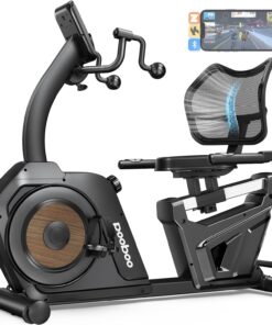 Pooboo Recumbent Exercise Bike with Arm Exerciser Magnetic Resistance 400 lb Capacity