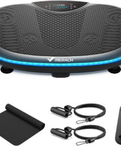 MERACH 4D Vibration Plate Whole Body Workout Platform with Bluetooth and Pull Cord